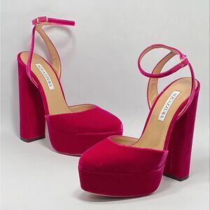 Aquazzura So High Velvet Platform Pumps size 37